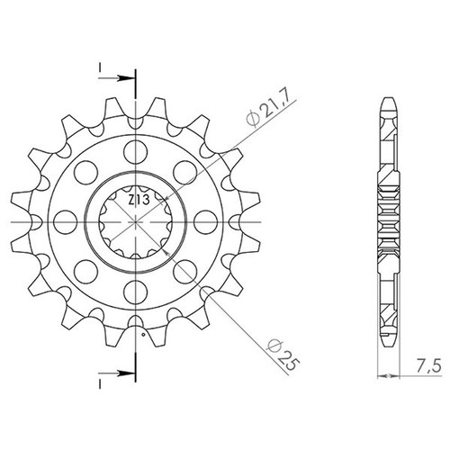 Pitch sprocket 520 z 16 - sprocket,