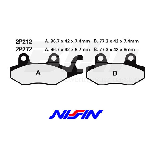 Nissin 2p212ns rear brake pads - nissin,