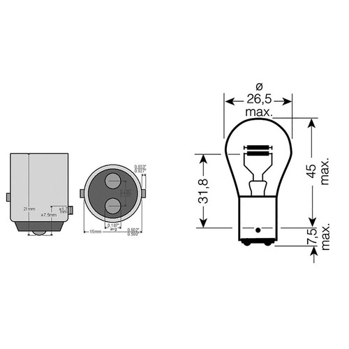Osram 12v 5w bay15d - 21/5w,